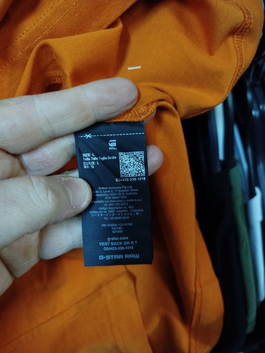 Оригинална тениска G-Star Raw Vest L нова мъжка оранжева