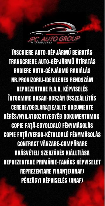 Birou de inmatriculari, Acte auto, inscriere, transcriere, radiere,RCA
