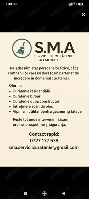 Firma de curățenie&alpinism utilitar