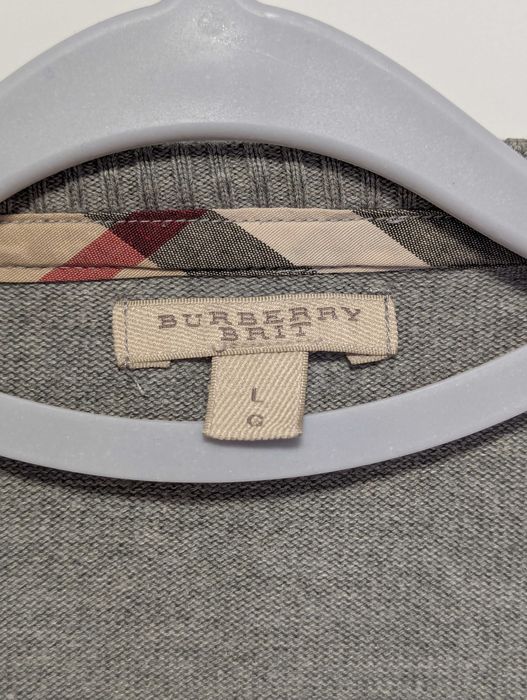 Bluza Burberry Brit L, gri, pulover premium, femei, designer knitwear