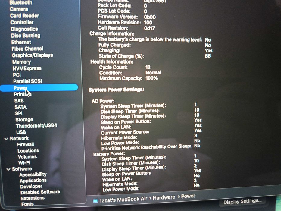 MacBook air 15.3 M4 16\512 100% 12 циклов перезарядки