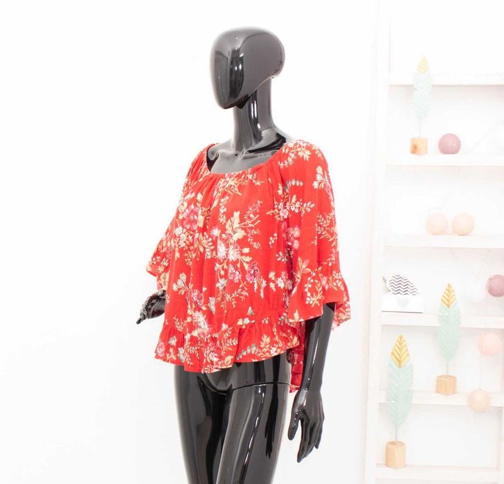 RALPH LAUREN Denim & Supply дамска бохемска блуза на цветя червена М