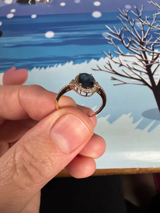 Inel aur cu diamant si safir