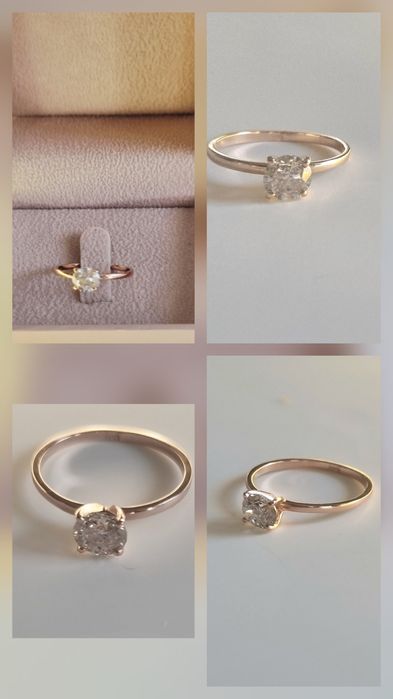 Inel,rafinat,diamant Natural,1C RosePinkGold , Round Brilliant