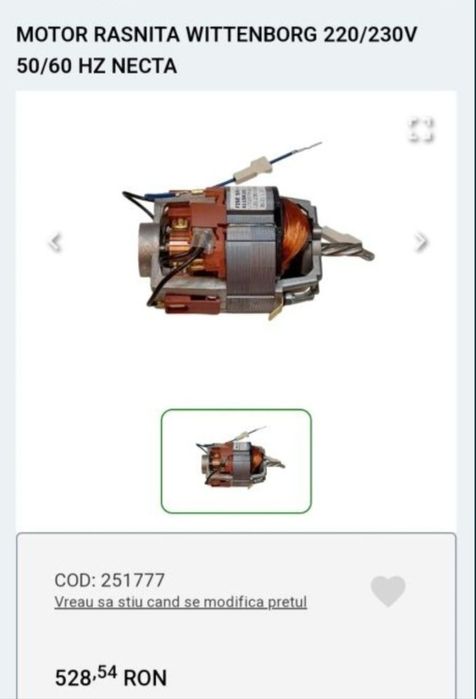 Motoare rasnita necta witemborg. Motoarele sunt noi.