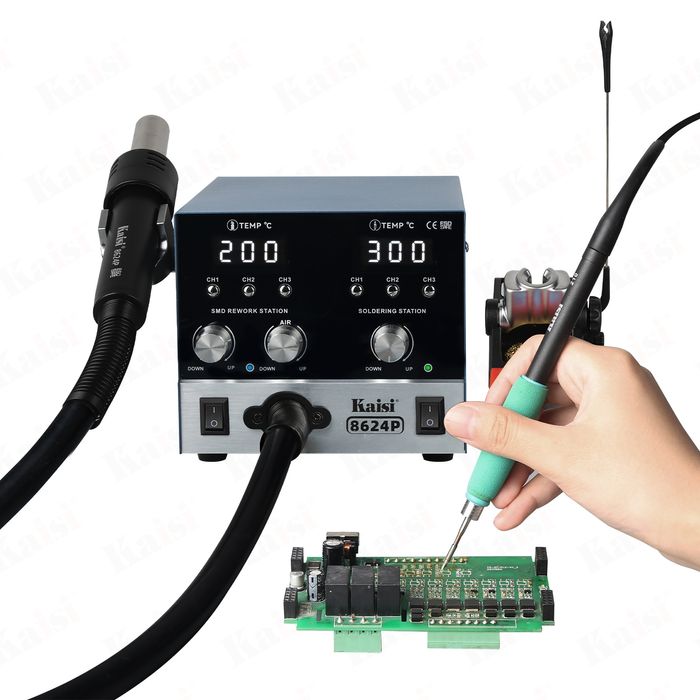 Паяльная станция с феном и паяльником 8624P 800 Вт