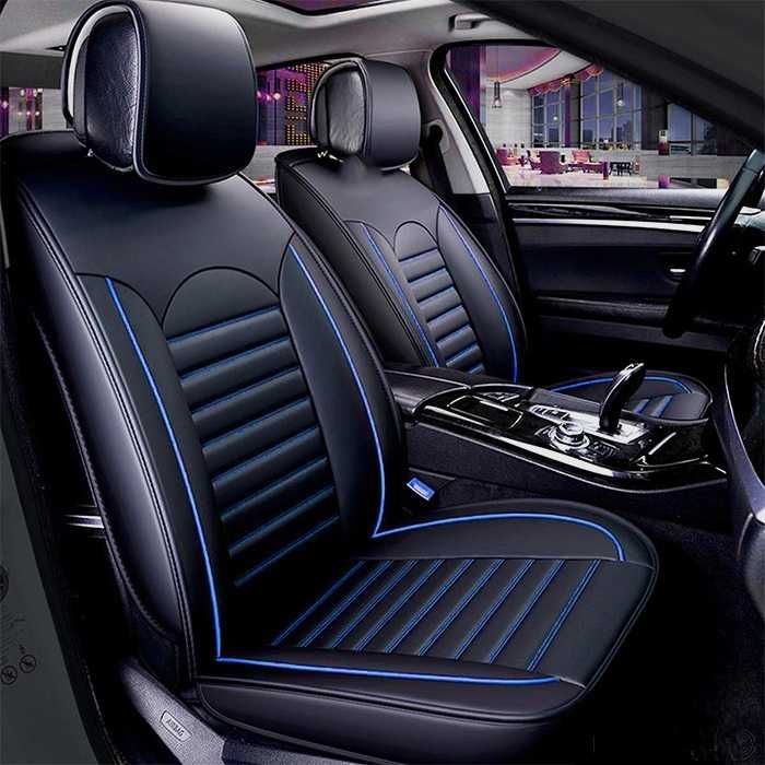 Кожени калъфи да седалки, 2бр Car seat covers, 3 цвята на канта