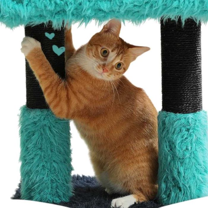 Turn de joaca pisici 2 in 1 – casuta detasabila si stalpi de zgariat