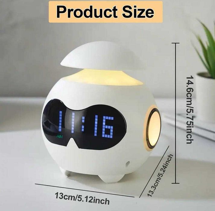 Часы будильник с Bluetooth и подсветкой RGB — Колонка с эмодзи