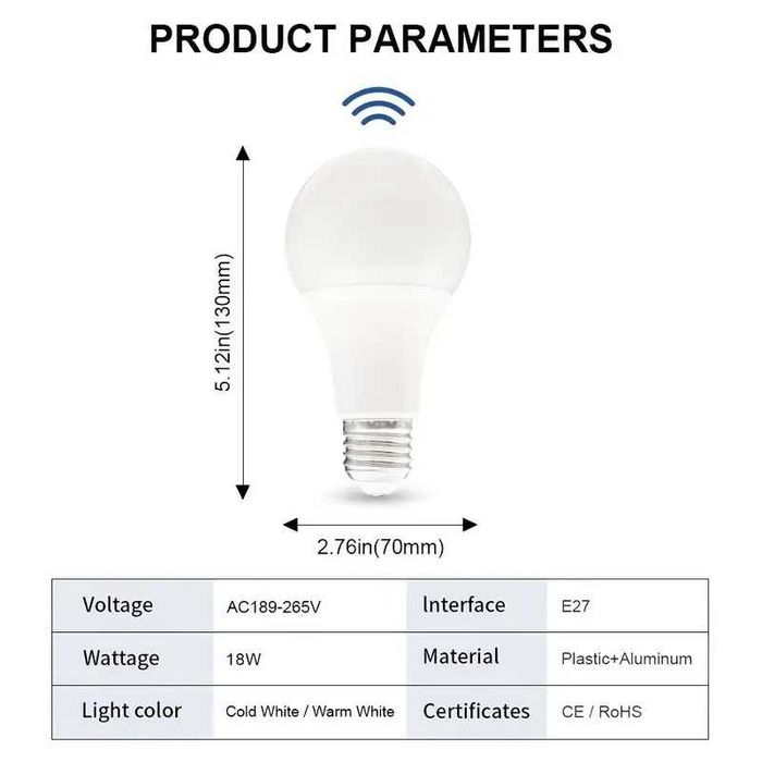 LED крушка с вграден сензор за движение