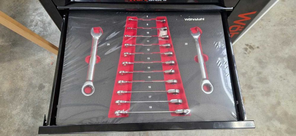 Dulap profesional de scule XXL WOHRSTAHL – complet echipat, 7 sertare, tavă EVA
