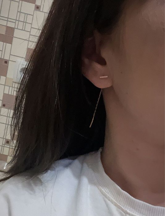 Золотые сережки висячие