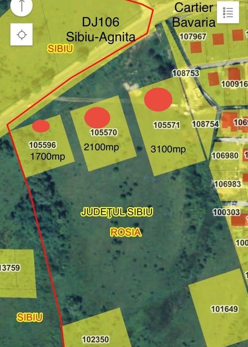 Teren investitii - constructii  Sibiu - zona Bavaria / Daia Noua