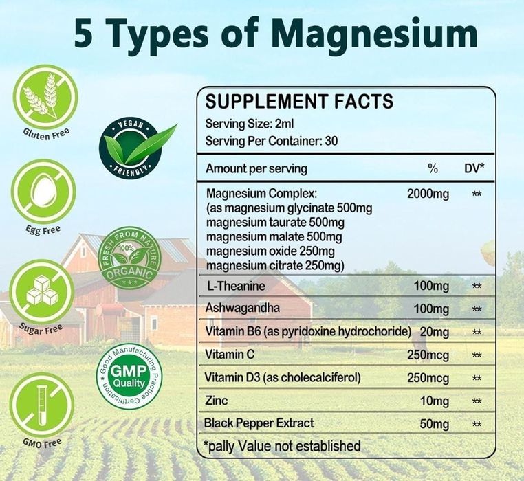 Magnesium glycinate citrate malate taurate, магния, магний, complex