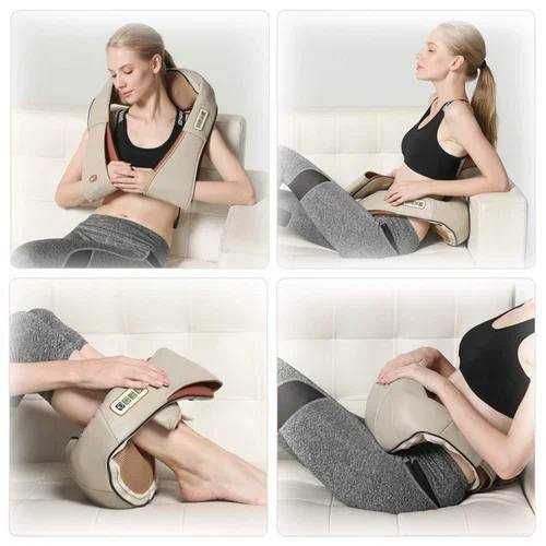 Роликовый массажер NECK для шеи, спины и плеч с инфракрасным прогревом