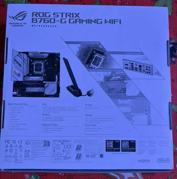 Placa de baza Asus ROG STRIX B760-G Gaming WiFi D5 SIGILATA / NOUA