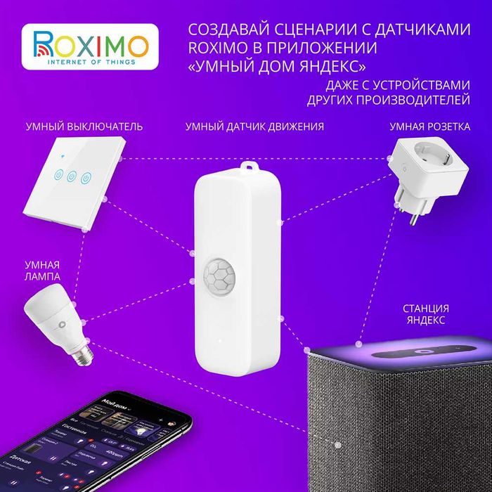Умный WiFi датчик движения ROXIMO SWP08