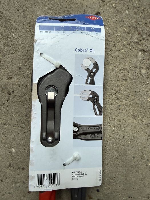 Cleste Papagal Knipex Cobra XL  87 01 400 Nou Chrom Vanadium