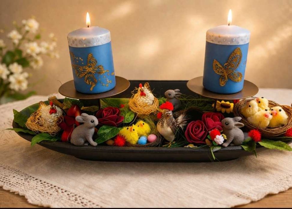 Голям ръчно декориран свещник