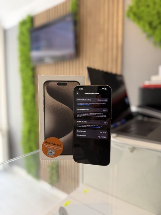 **ATSGSM.RO**iPhone 15 Pro Max 256Gb Natural/Baterie97%/Fact+Gar 12 luni