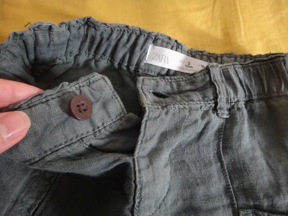 Нов Детски панталон за момче Zara от 100% лен, размер 98, за 3 годишно