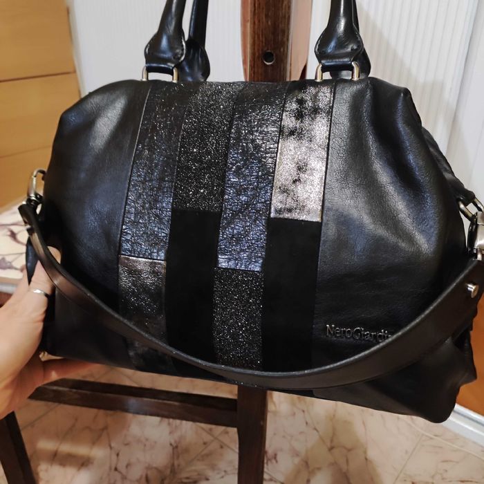 Маркова италианска кожена чанта Nero Giardini, естествена кожа