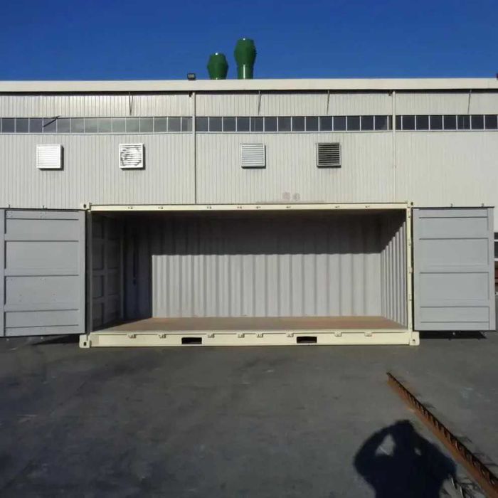 Container maritim nou, de 20 de picioare, cu deschidere laterală (culoare bej)