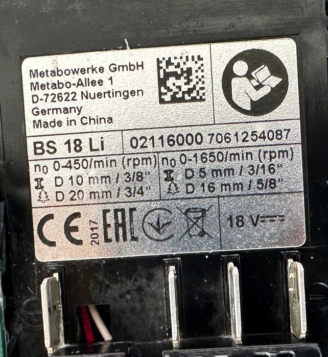 Metabo BS 18 Li - Акумулаторен винтоверт комплект!