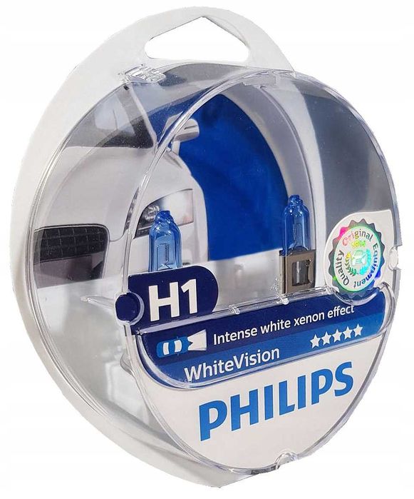 Set becuri Philips H1 white vision intense xenon effect 4200k 12v Nou