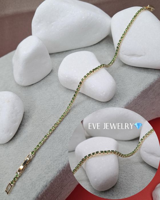 Bratari Tennis placate cu aur 14K si pietre din zirconiu