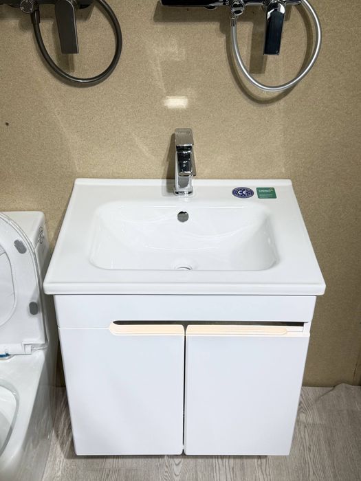 Тумба из ПВС (влагостойкий) с раковиной на любой вкус