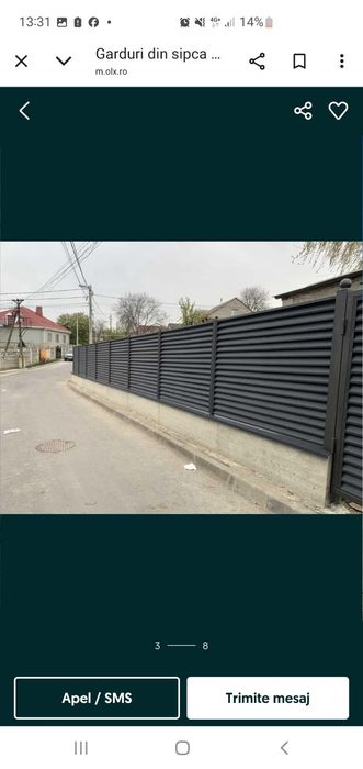 Executam garduri din tip Zaluzea ori ce tip de model șipcă metalica tabla cutata plasa Bordurata BCA