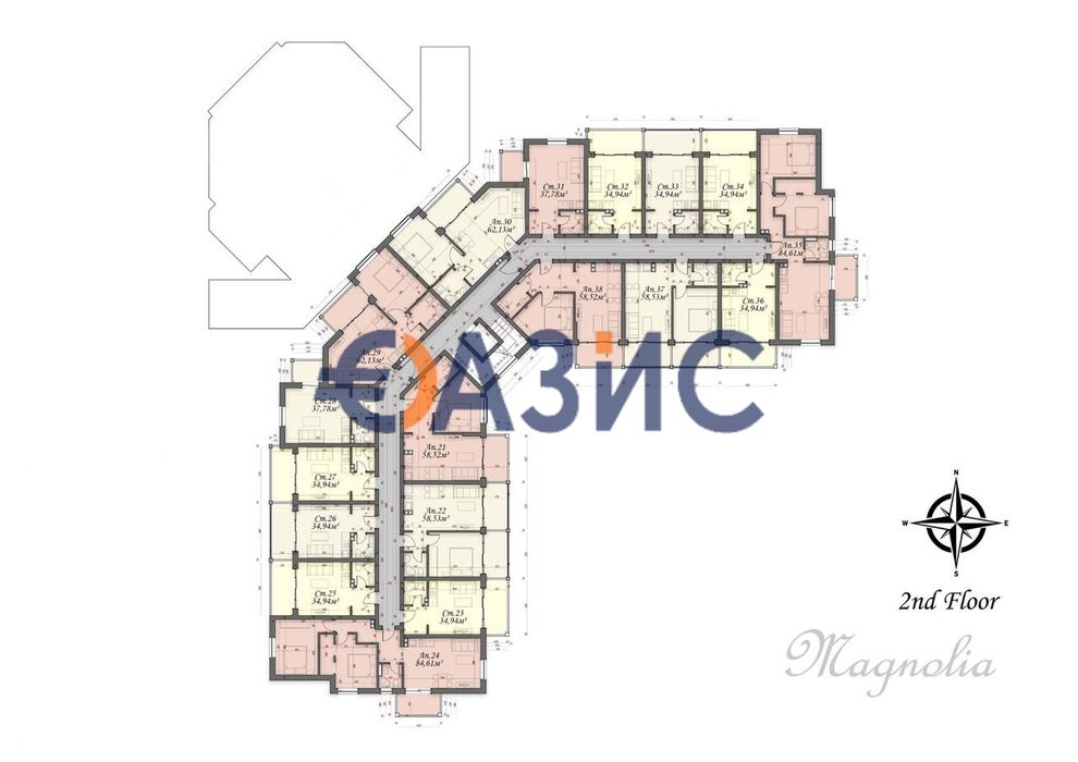Апартамент с 1 спалня В нов комплекс "Магнолия 10", Слънчев Бряг, 62