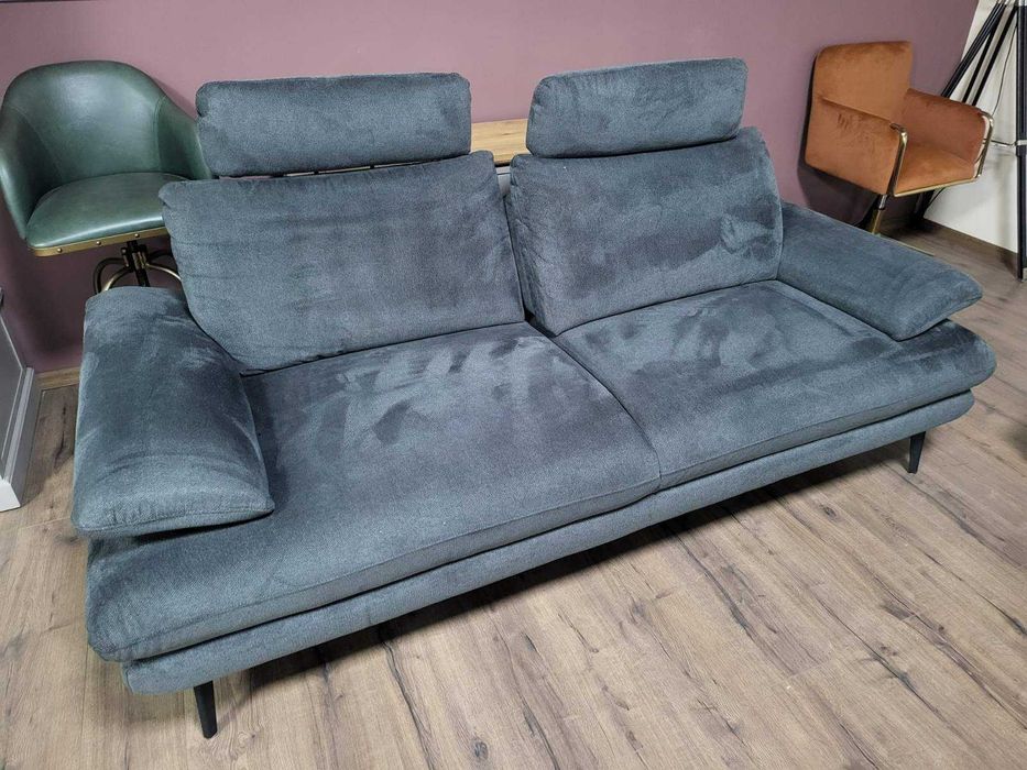 Тъмно сив комплект дивани от плат тройка и двойка "Dieter Knoll"