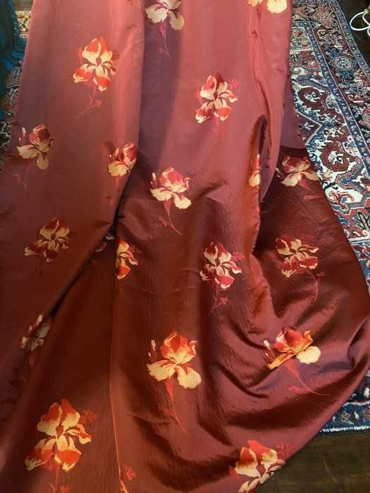 Superb set draperii-brand de lux-jacquard nobil cu țesatură mătase-Franta