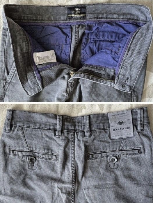 Pantaloni Bărbați Il Granchio Luxury Blu, Gri Închis, 46 IT (W30)