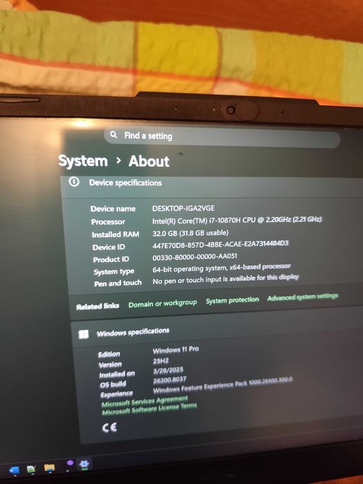 ASUS TUF Gaming F15 i7 32GB RAM