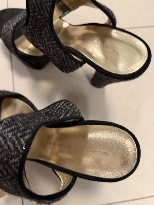 Сандали Ermanno Scervino кожени с вълнен елемент
