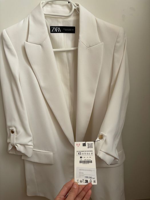 Sacou Zara alb xs