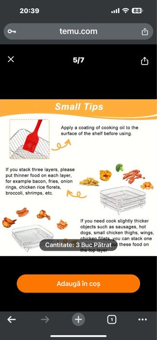 Cosuri air fryer otel inoxidabil