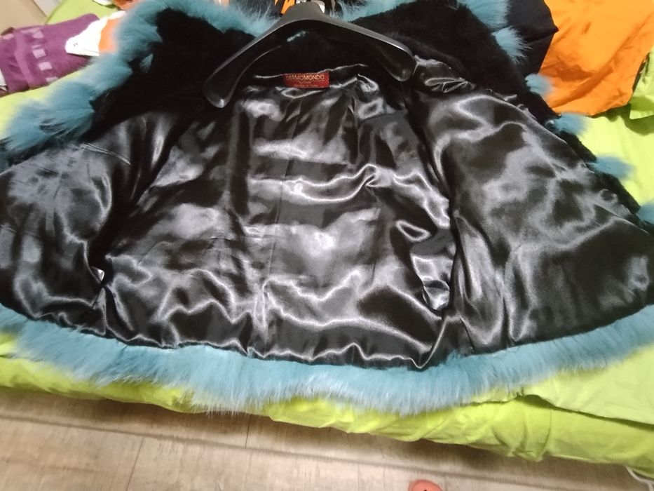 Poncho de blană naturală