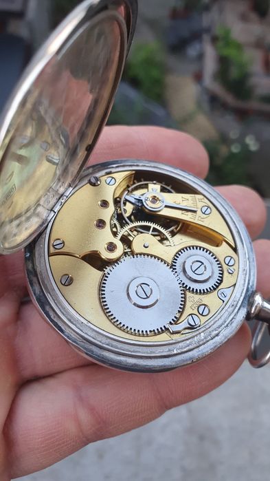 Стар джобен сребърен часовник Zenith Зенит