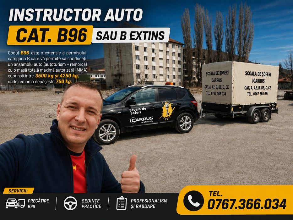 Instructor auto cat. A125,B1, B, B96, C, C-CE