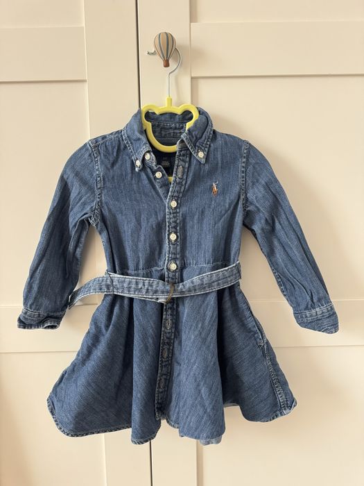 RALPH LAUREN дънкова рокля с якичка и коланче