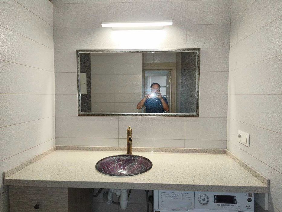 шкаф, раковина, зеркало