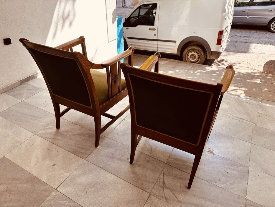 Скандинавски кресла / фотьойли – масив дърво – mid century – комплект