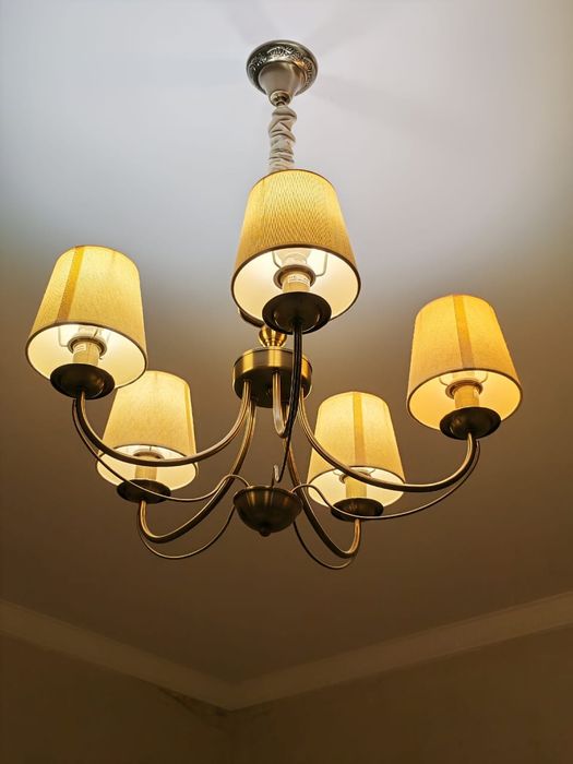 Купе шкаф 60000. Люстры 10000