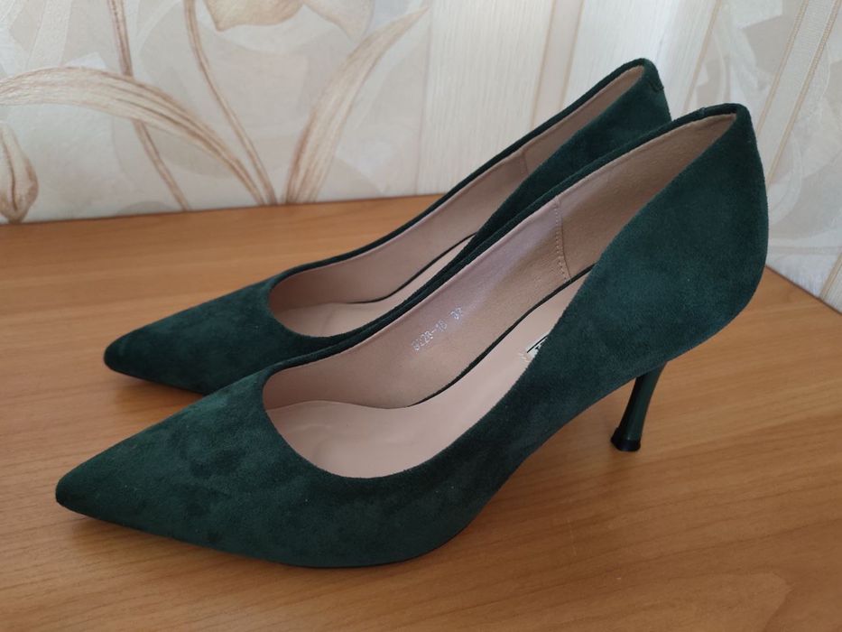 СРОЧНО‼️ 37 Изумрудные замшевые туфли