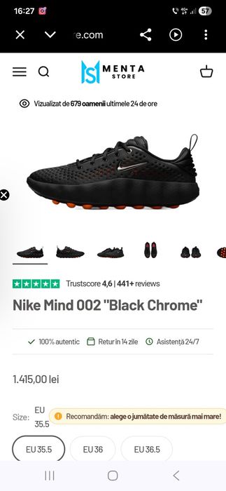 Vand Nike Mind ,nou cu eticheta nr 41 cu 26 cm
