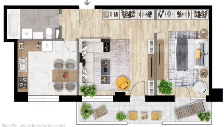Apartament 2 camere decomandate, 53 mp, zona Iulius Mall